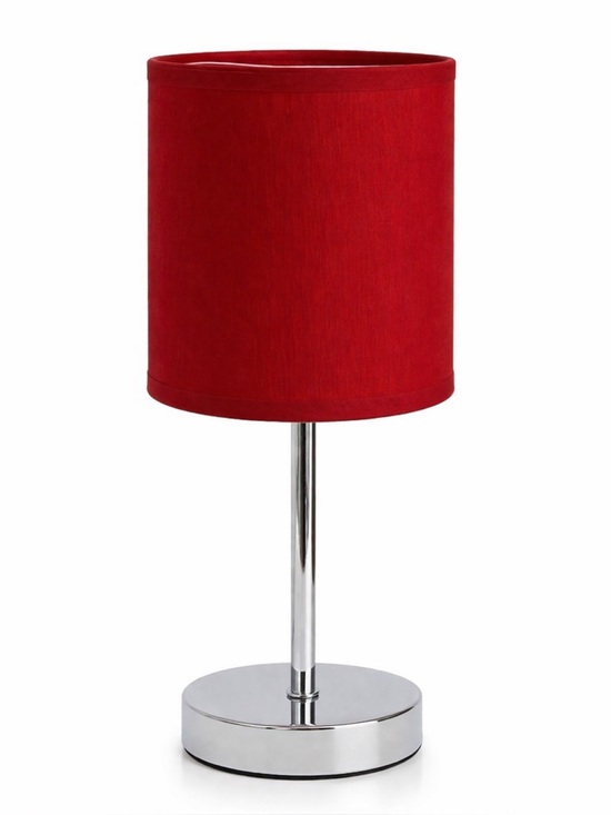 Other - Red Mini Table Lamp Chrome Base Nightstand Desk Lamp